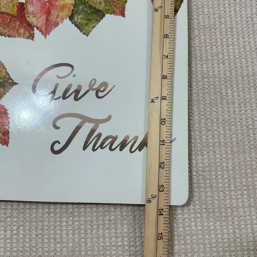 Give Thanks Fall Autumn Leaves Cork Backed Placemats Set of 4 Thanksgiving Decor